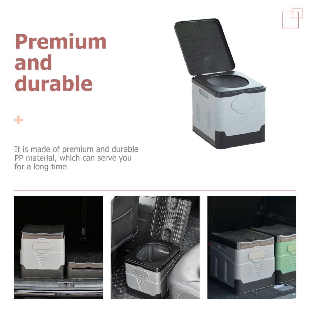 Inodoro de PP Resistente Buena Capacidad de Carga Plegable Portátil Orinal de Viaje para Coche y Camping Adecuado para Emergencias y Uso al Aire Libre