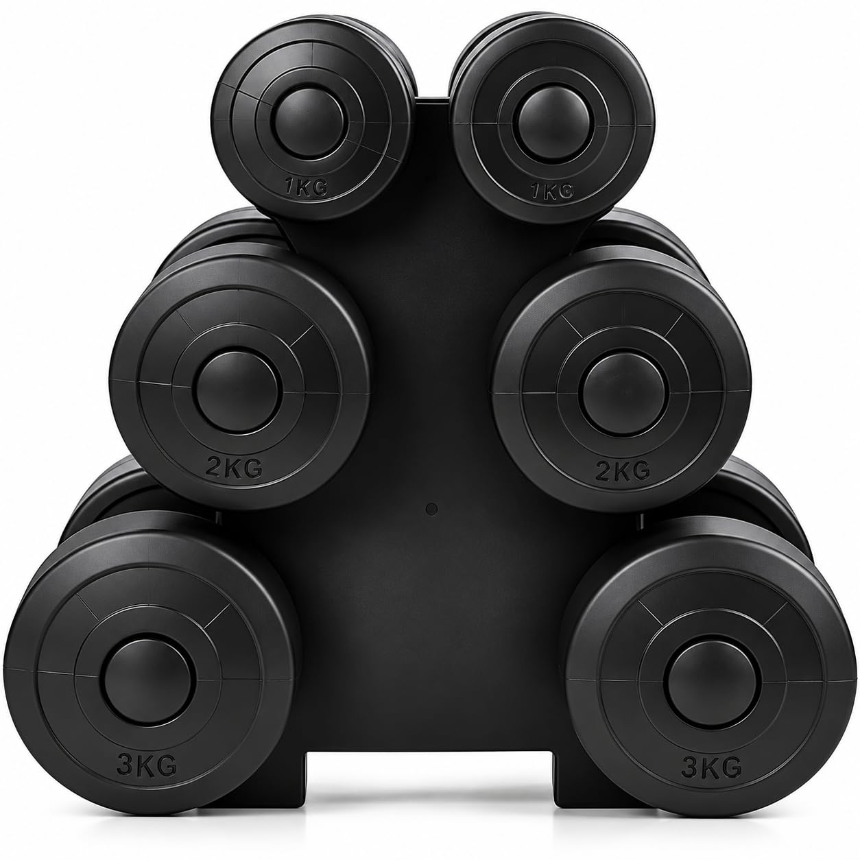 12kg Dumbbell Weight Set with Storage Stand – Pair of 1kg, 2kg & 3kg Dumbbells for Home Gym Strength Training Fitness Workout