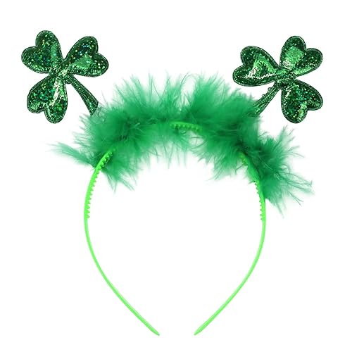 Totelux Diadema del día de San Patricio con trébol verde para mujeres y niñas tocado festivo accesorios de decoración para fiestas de desfile