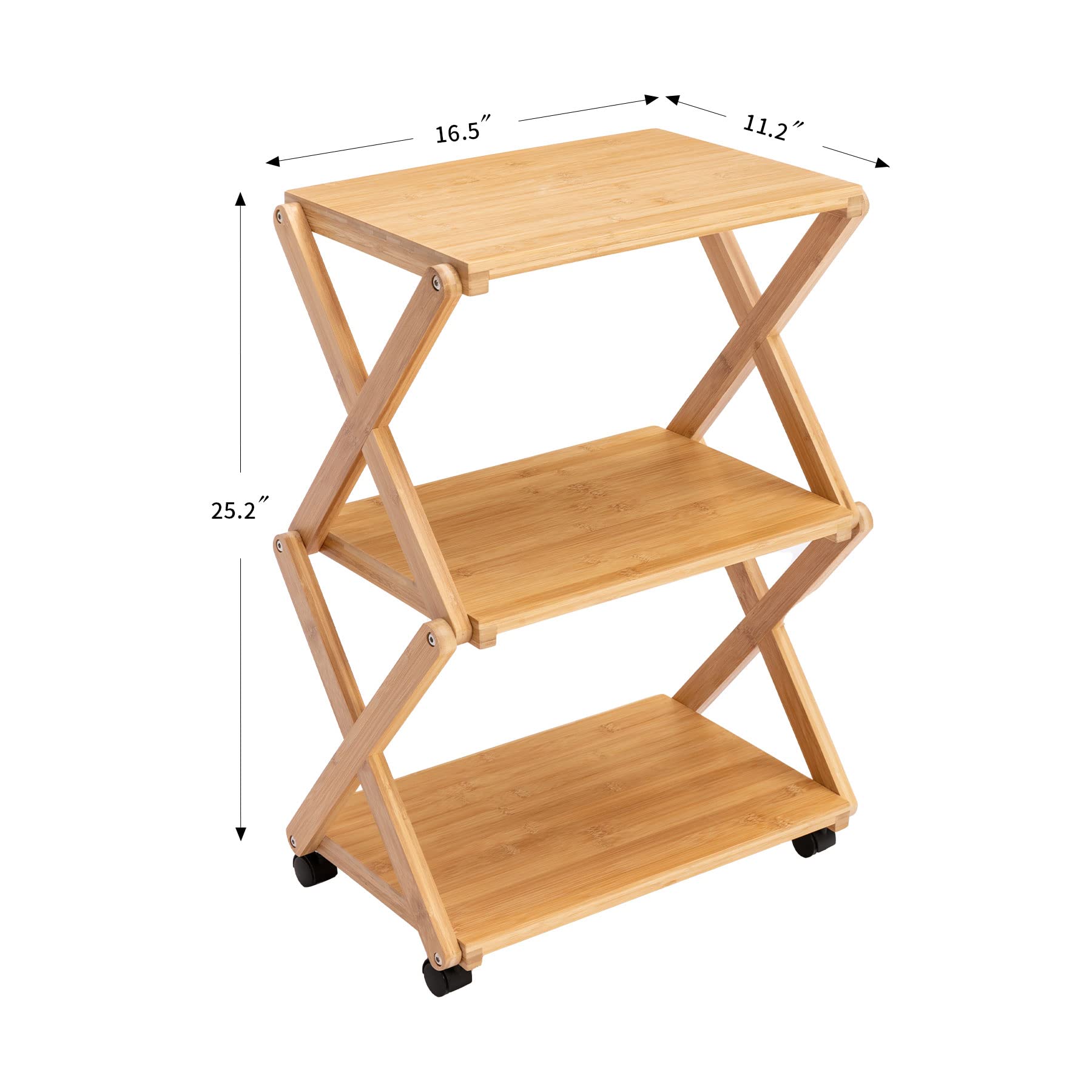 Mobile Printer Stand with Storage, 3Tier Rolling Printer Cart with