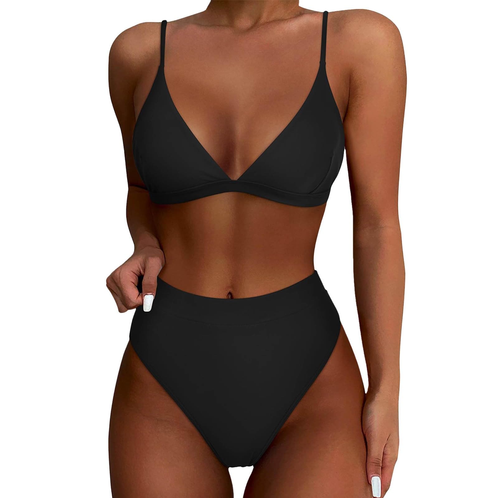 Fulidngzg Bikini Mujer Talla Grande Bikinis Mujer 2024 Braga Alta Bañadores Deportivo Moda Alta Bikini Mujer Talla Grande Bikini Braga Alta Mujer Elastica Bikini Talla Grande Transpirable Sexy