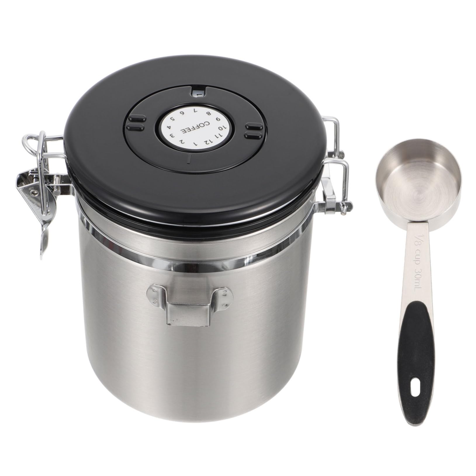 Ciieeo 2 Stk Kaffeebohne luftdichte Dose Behälter Teebeutel-Schubladen-Organizer Korb coffee beans container kaffeedose vakuum verschlossenes Glas Kaffeebohnenglas Edelstahl 304 Silver