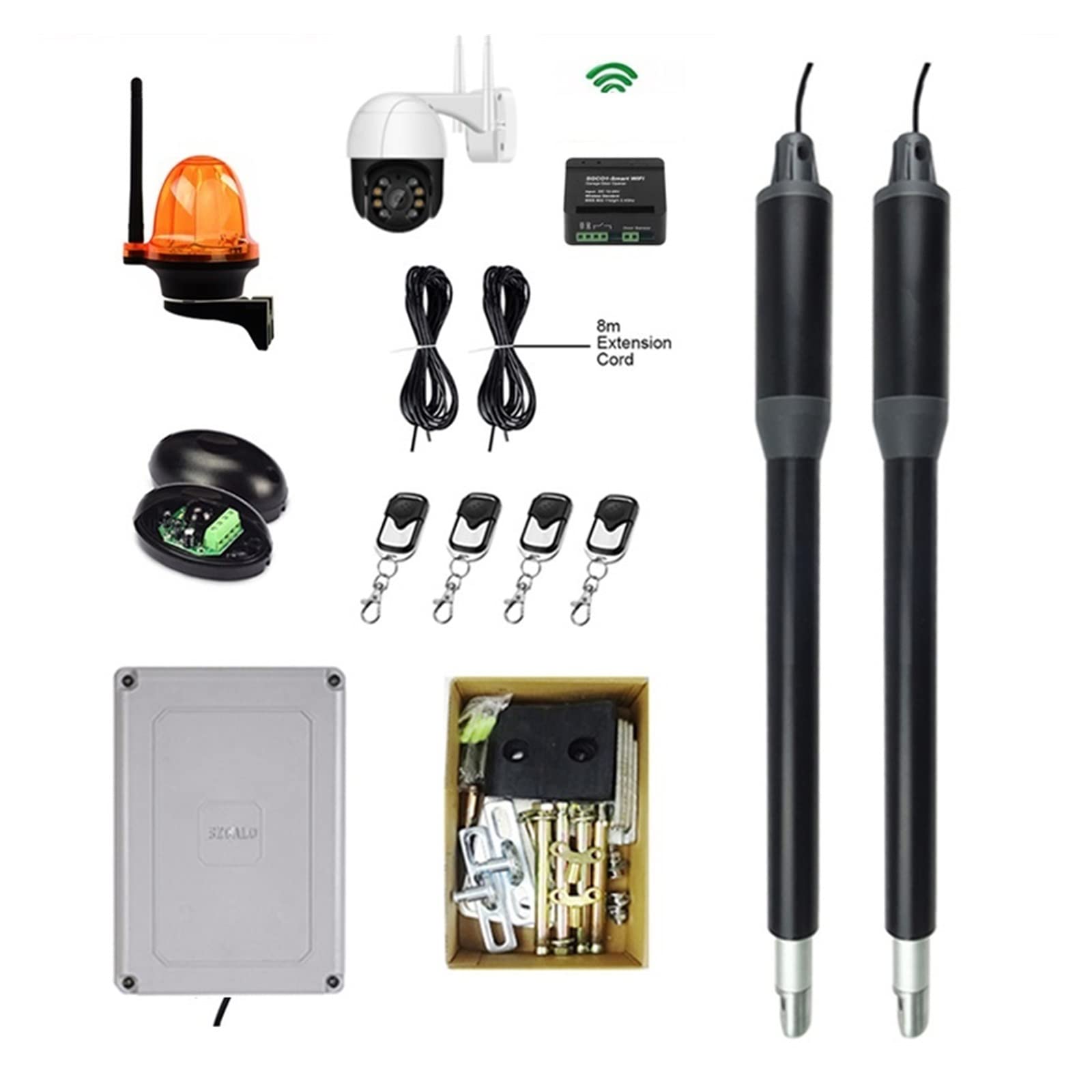 Zestaw do Bramy Elektryczny, automatyczny, mocny, dwuramienny otwieracz do bram skrzydłowych do 660 funtów, zestaw drzwi podjazdowych do podjazdu(KIT D)