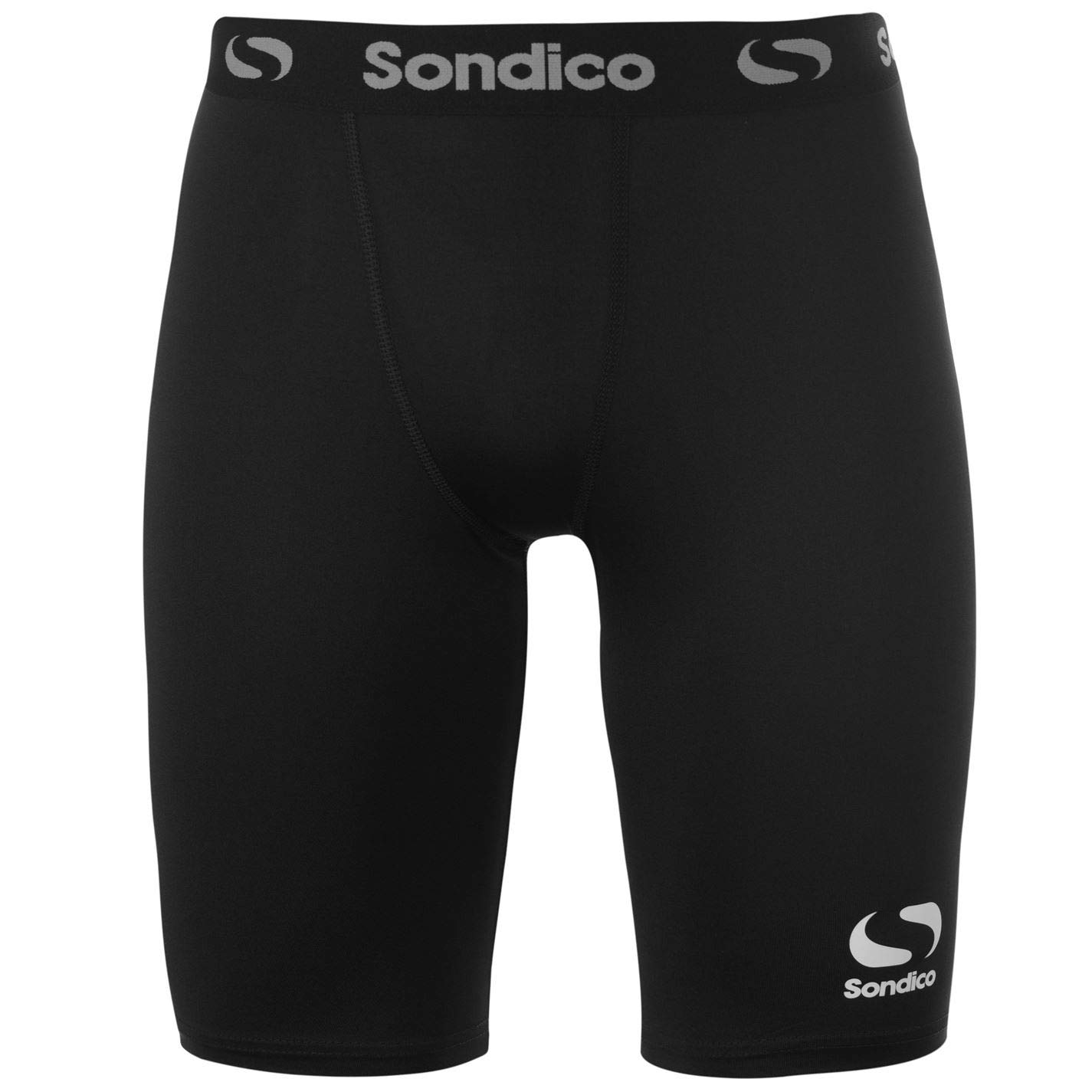Sondico Mens Core 9 Shorts Baselayer Pants Bottoms Elasticated Waistband Black/White XXL
