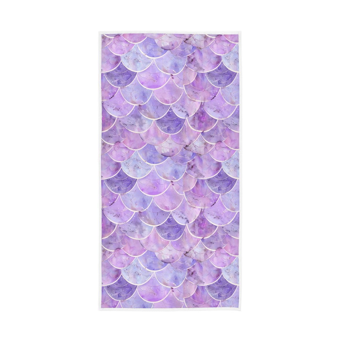 LSRCPD Purple Mermaid Scales Hand Towels and Wash Cloths for Bathroom, Hand Towel for Bathroom, Travel, Camp, Hotel, Spa 15 x 30 Inches