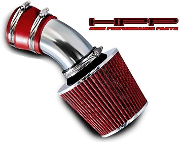 Short Ram Air Intake Kit & Red Filter Combo Compatible for 1998-2005 BMW E46 3-Series