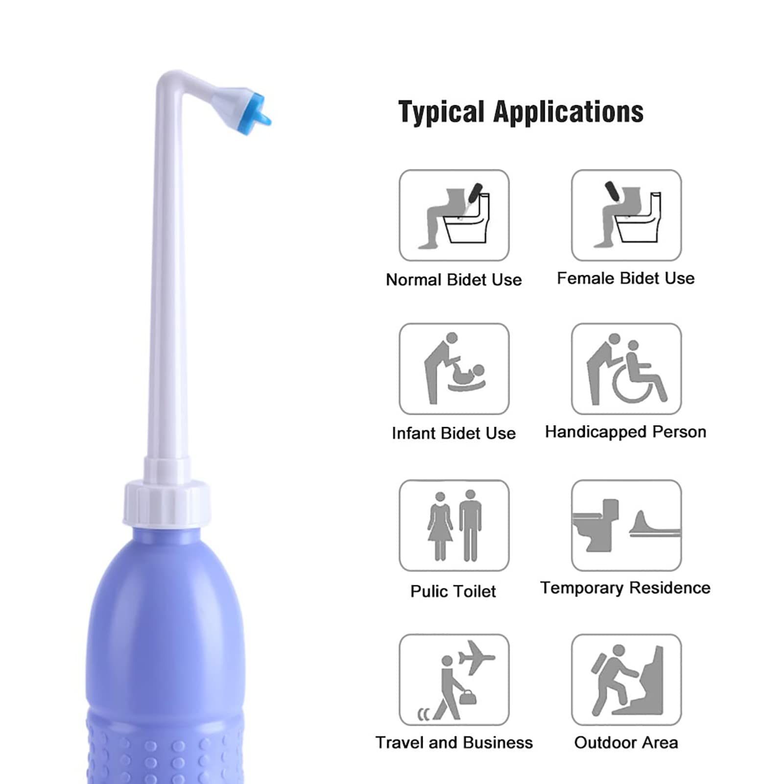 Tragbares Bidet-Sprayer, Reise-Bidet mit Hand-Bidetflasche, Wasser Waschen, Toilette, Badezimmer, Zuhause, Reise, persönliche Hygiene, Toiletten-Spray