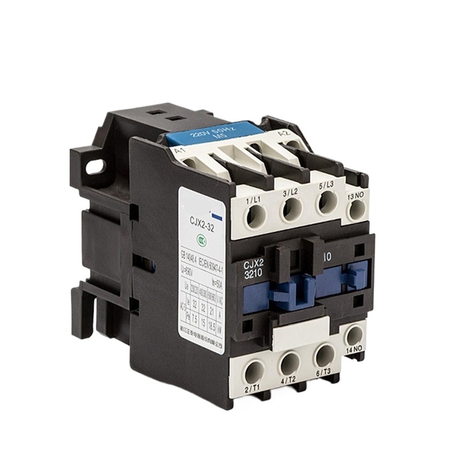 CJX2-3210/3201 AC stycznik 32 A, 380 V/220 V/110 V/48 V/36 V/24 V, do silnika elektrycznego z mocowaniem na szynie lub śrubę. (CJX2-3201 24V)