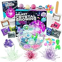 Original Stationery Grow Your Own Crystals Galaxy Terrarium Kit, Grow 3 Crystals for Beginners & Make a Galactic Scene with Aliens and LED Night Light