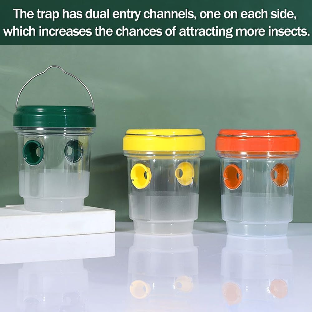 Piège à Guêpes Et Frelons Réutilisable | Sans Produits Chimiques | Pour Jardin, Balcon, Camping | Lot De 2