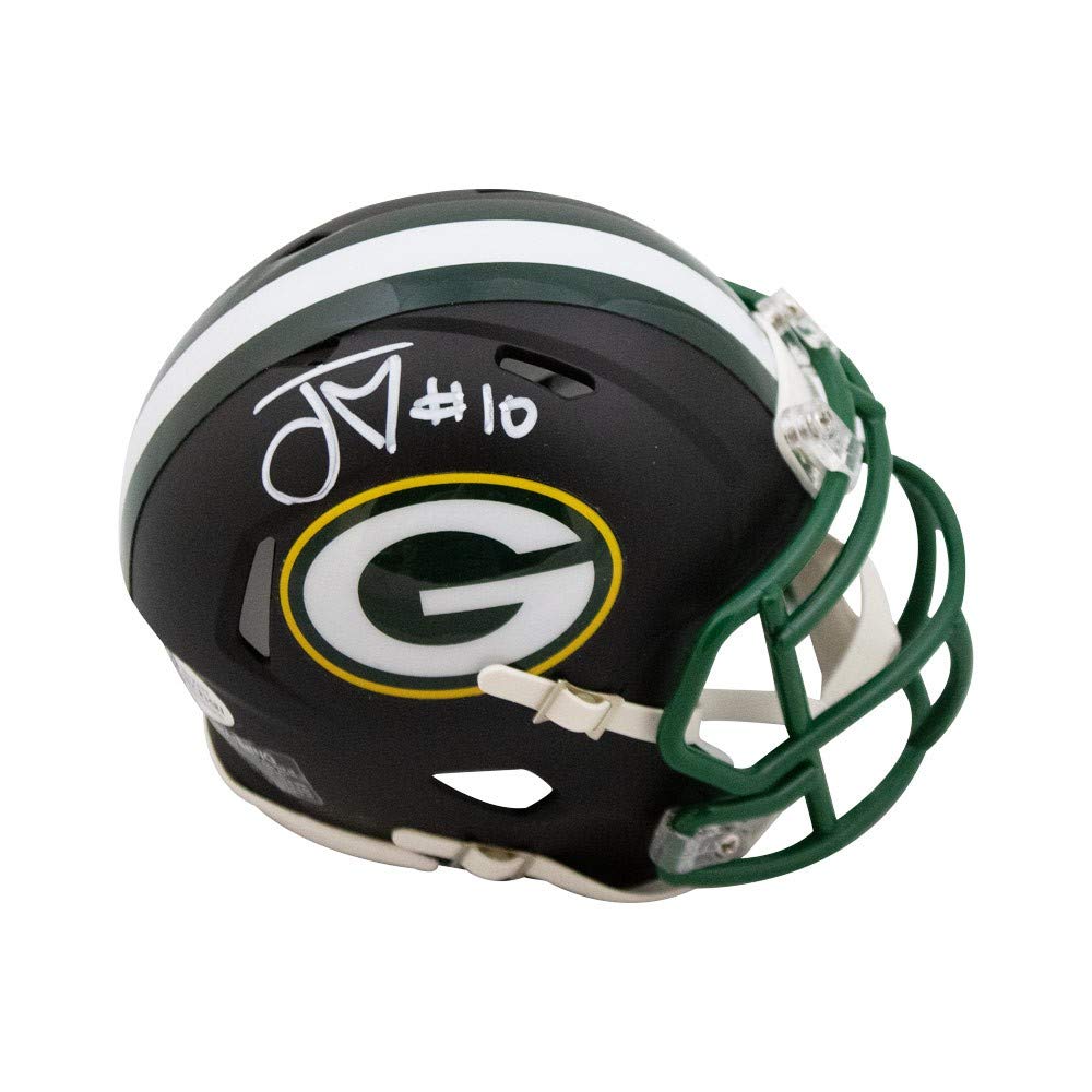 Green Bay Packers Mini Football Helmet Shadowbox – Rodgers, Cobb, Favre – Riddell Pocket Pros