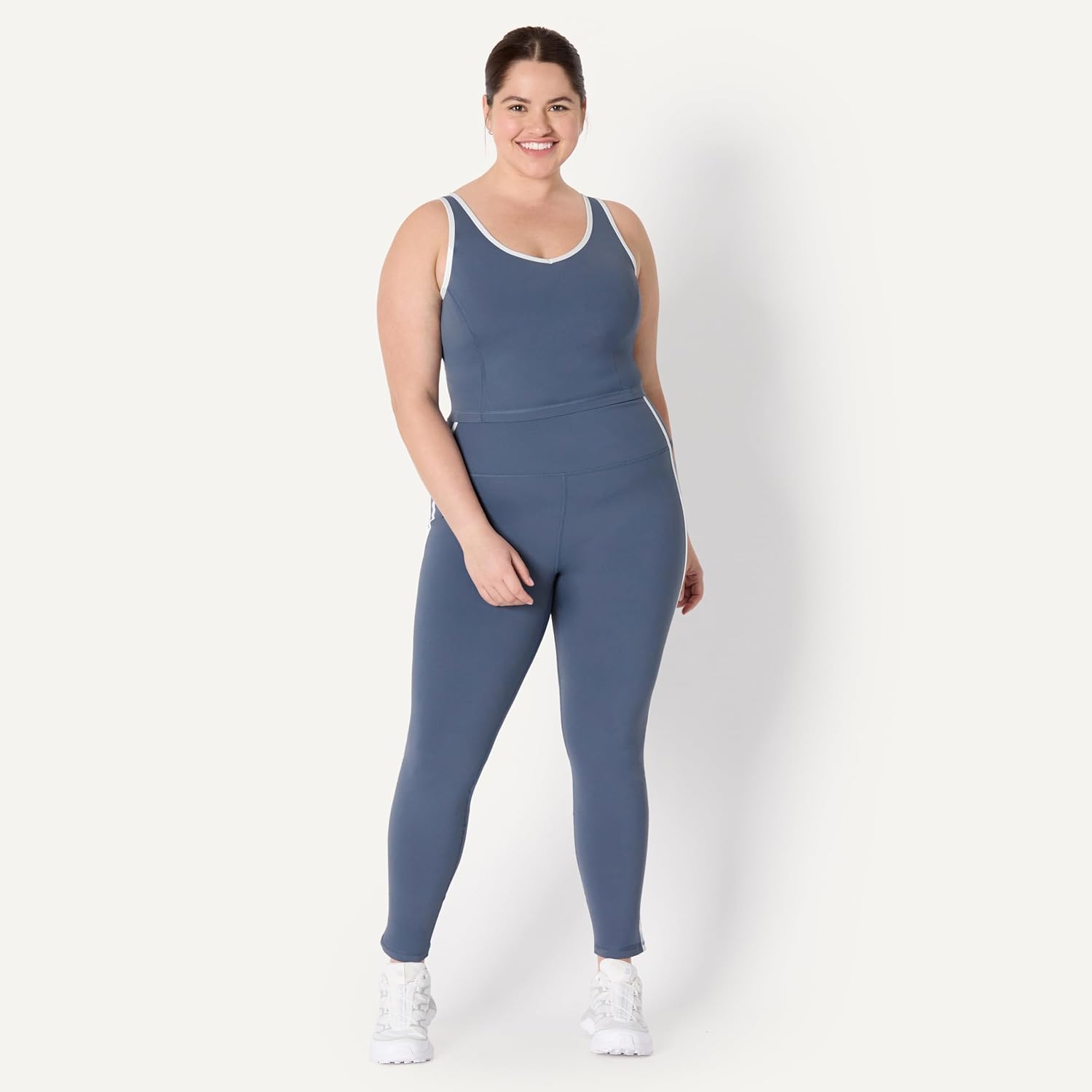 Amazon Essentials Women's Active FormFlex Buttery Soft Light Support Crop Tank with Bra and Contrast Trim - Image 7