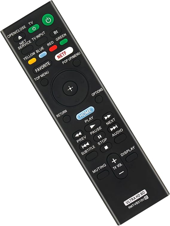 RMT-VB310U Replace Remote Control Applicable for Sony 4K UHD Blu-ray Player | UBP-UX80 UBP-X800 UBP-X800B UBP-X1000ES UBP-X800M2 UBPUX80 UBPX800 UBPX800B UBPX1000ES UBPX800M2