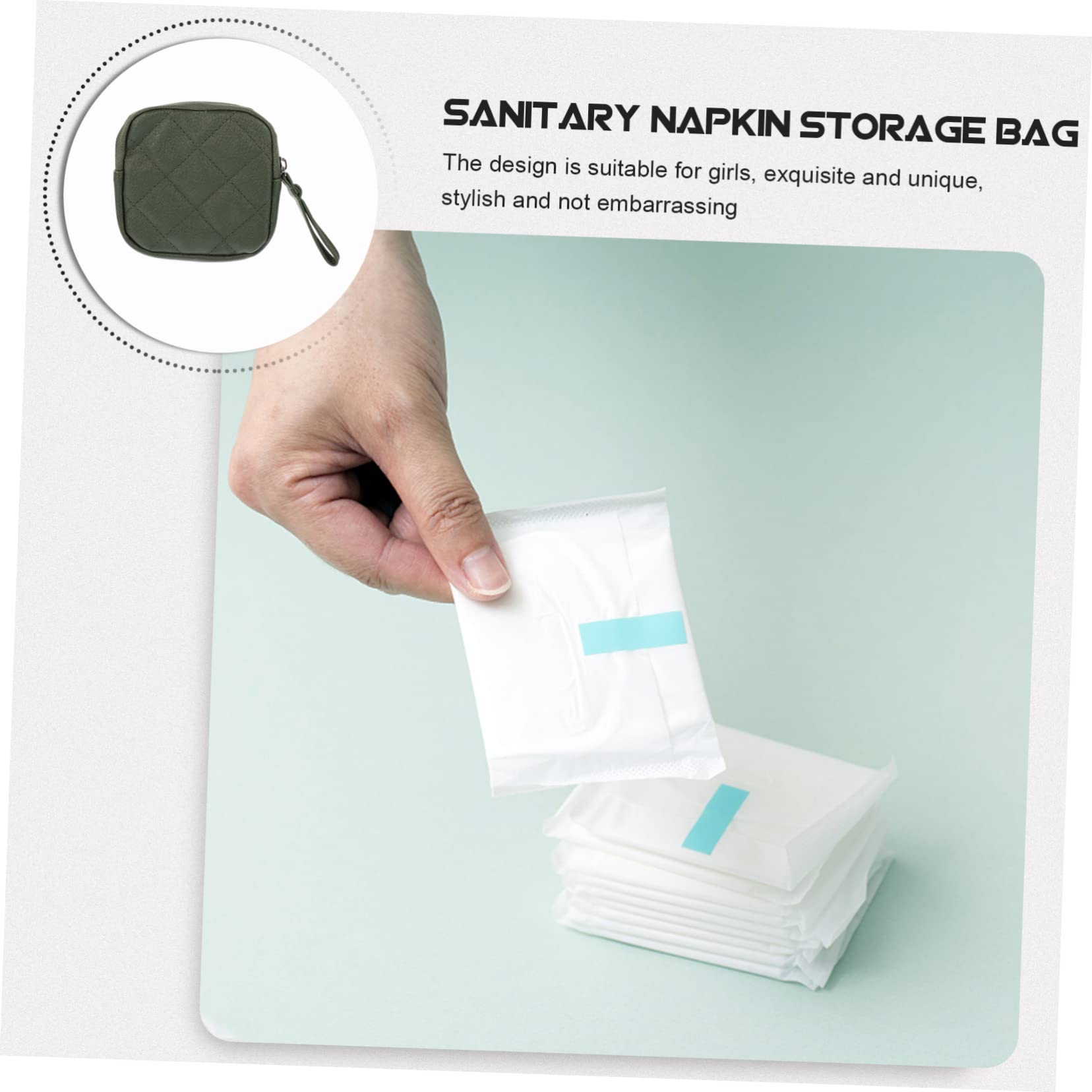 BESTYASH 4 Piezas Bolsa de Almacenamiento Portátil para Compresas Sanitarias Adorable Práctica para Menstruación y Accesorios Femeninos