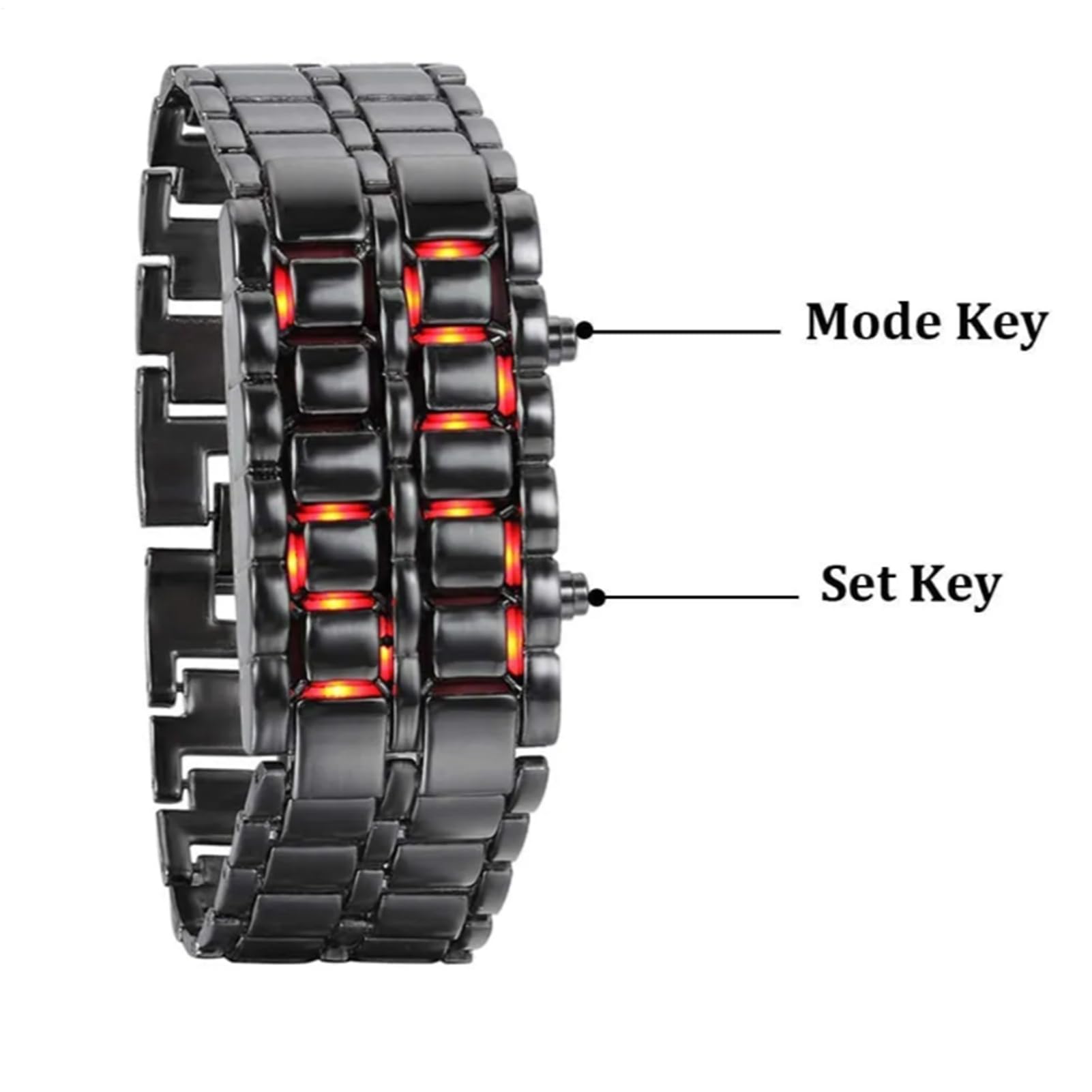 Montres LED Hommes Montres Mode Étanche Créatif Métal Electronique Numérique Affichage LED Bracelet Sport