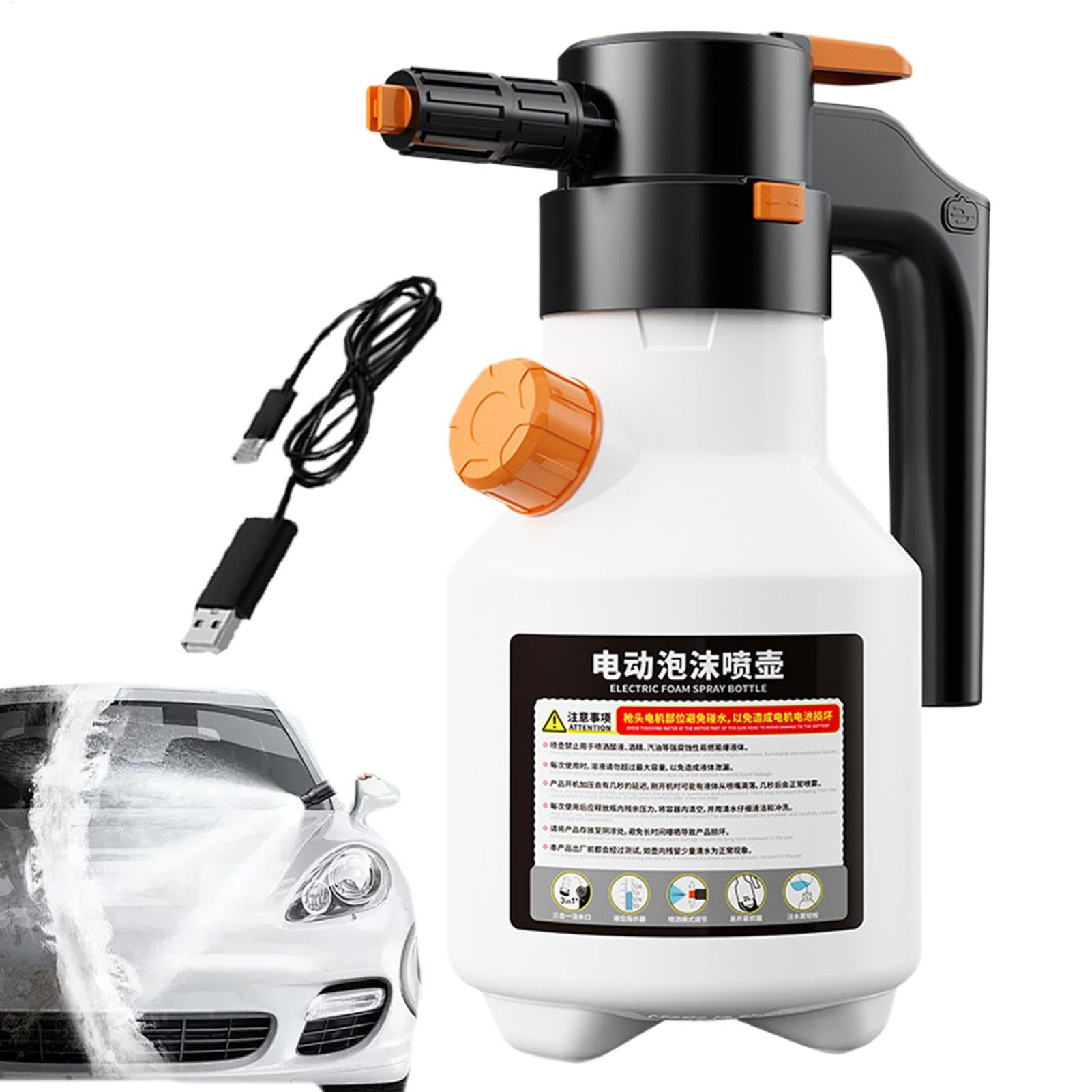 Electric Foam Sprayer, bezprzewodowe mycie samochodów, spray do pianki, wielokrotnego spryskiwania pianki, Owerful Cordless Foam Sprayer Rechargeable Electric Foam Sprayer do czyszczenia samochodu i