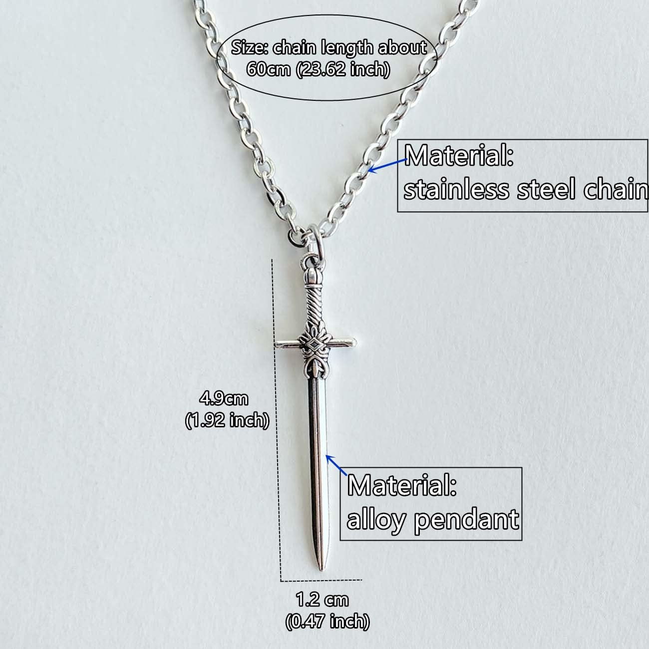 Pendant Necklace for Men and Women Stainless Steel Chain Necklace (Short pendant) - Image 5