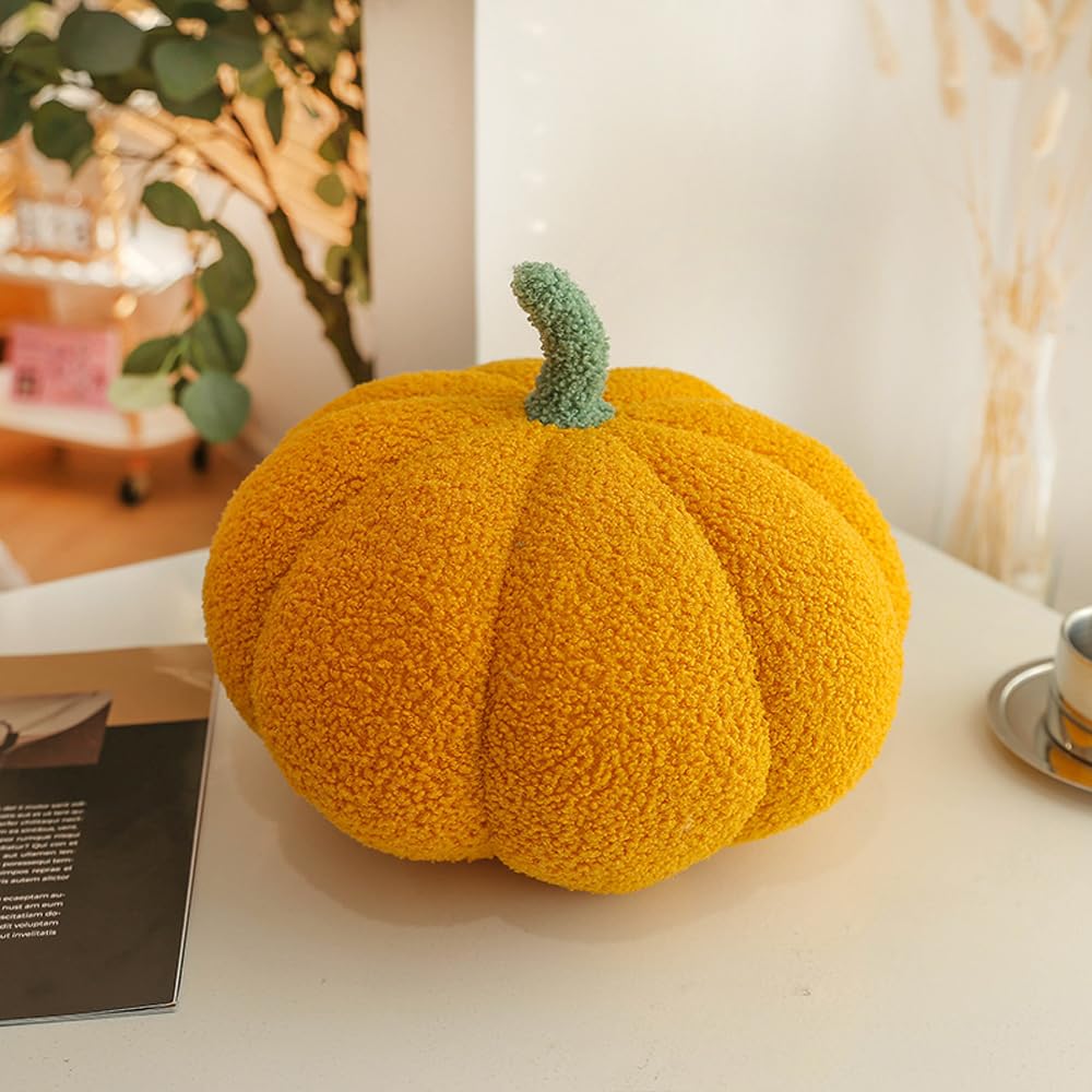 Zecnaud Cuscino a forma di zucca, in peluche 3D, per
