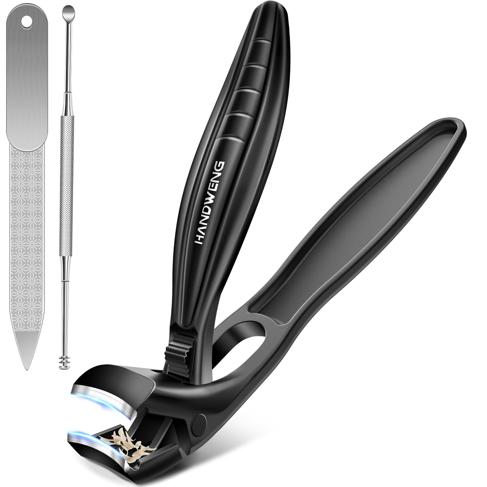 2026 Upgraded Toenail Clippers for Seniors Thick Toenails Angled Head Large Toe Nail Clippers for Men with Catcher