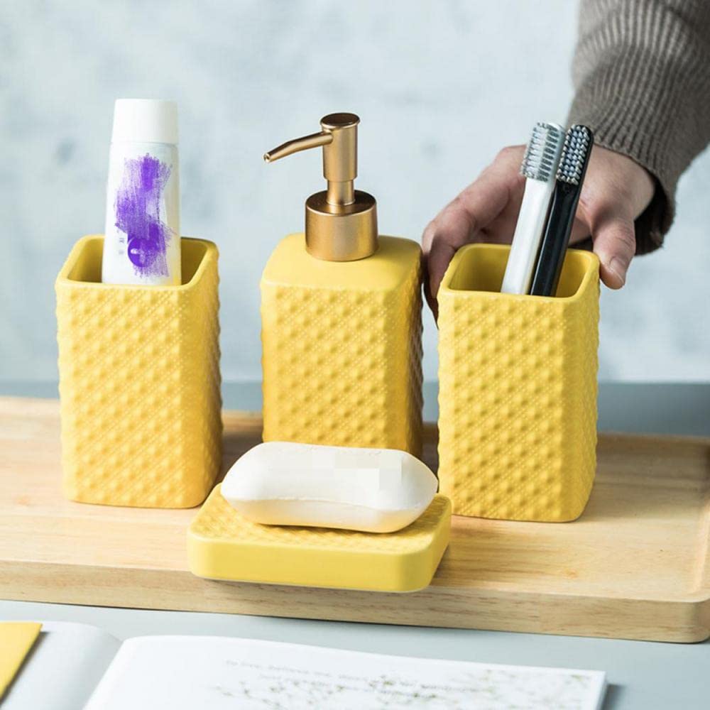 Ensemble d'accessoires de Salle de Bain en céramique - Distributeur de