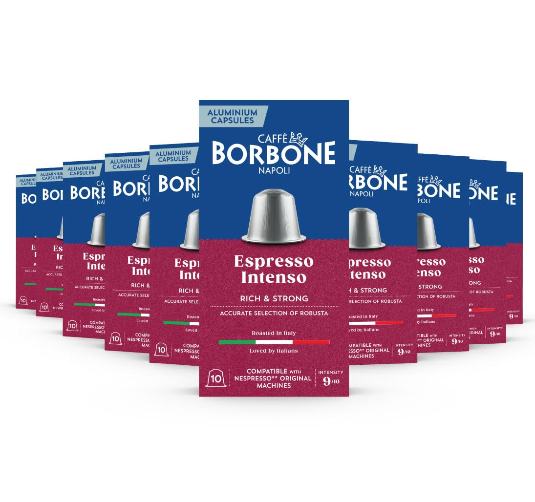 Caffee Borbone Espresso Intensity 9/10 Nespresso Compatible 10 Coffee Capsules, Pack of 10 (100 capsules)
