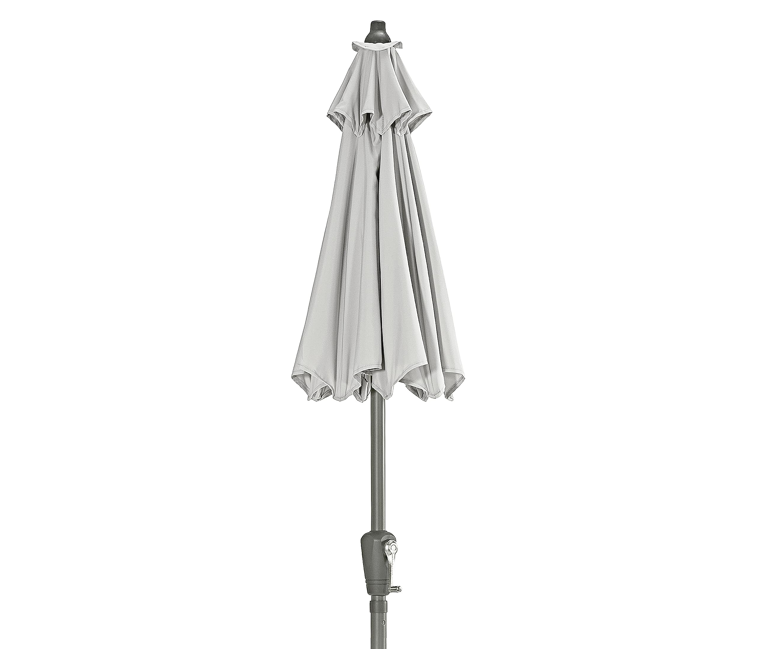Dehner Vido parasol przeciwsłoneczny, Ø 150 cm, wysokość 221 cm, aluminium/poliester, jasnoszary