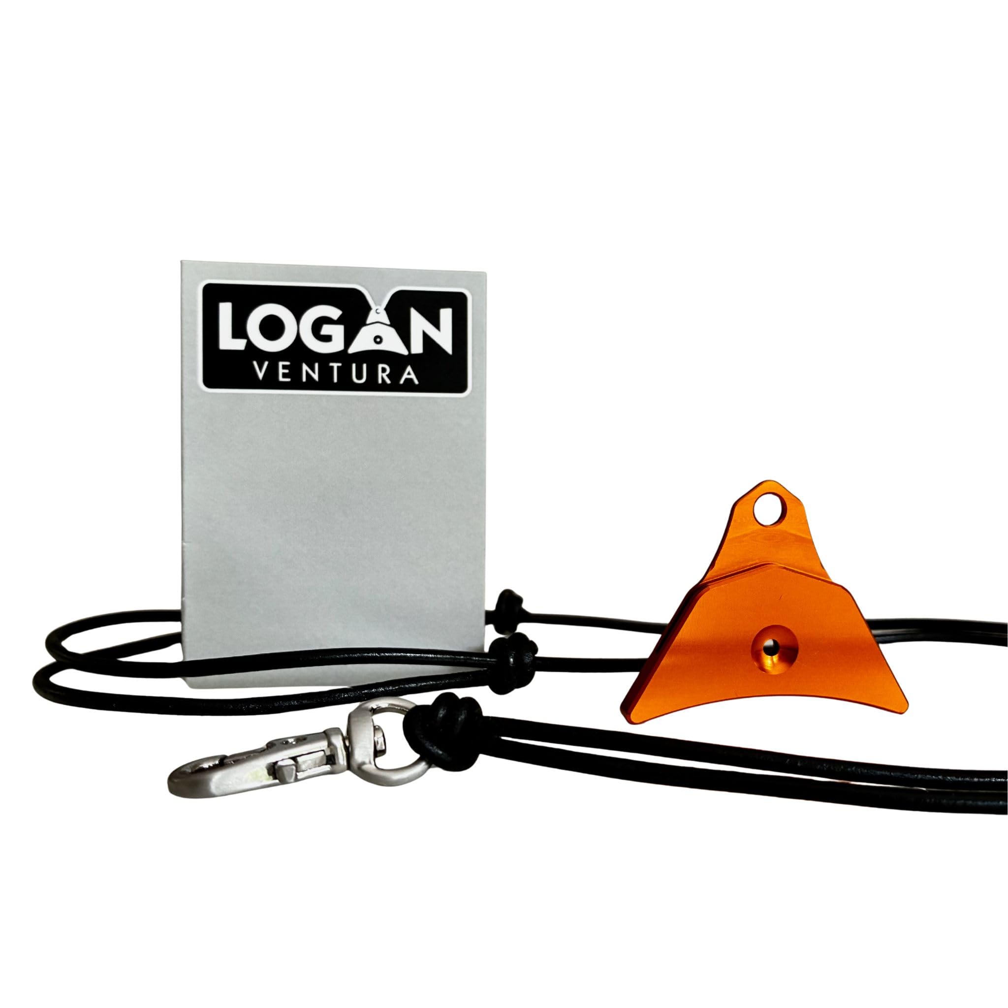 Logan Whistles Ventura Schäferhundpfeife aus eloxiertem Aluminium mit Lederband, 100 % in Großbritannien hergestellt, für Schlepp-, Hüte- und Arbeitshunde, Orange