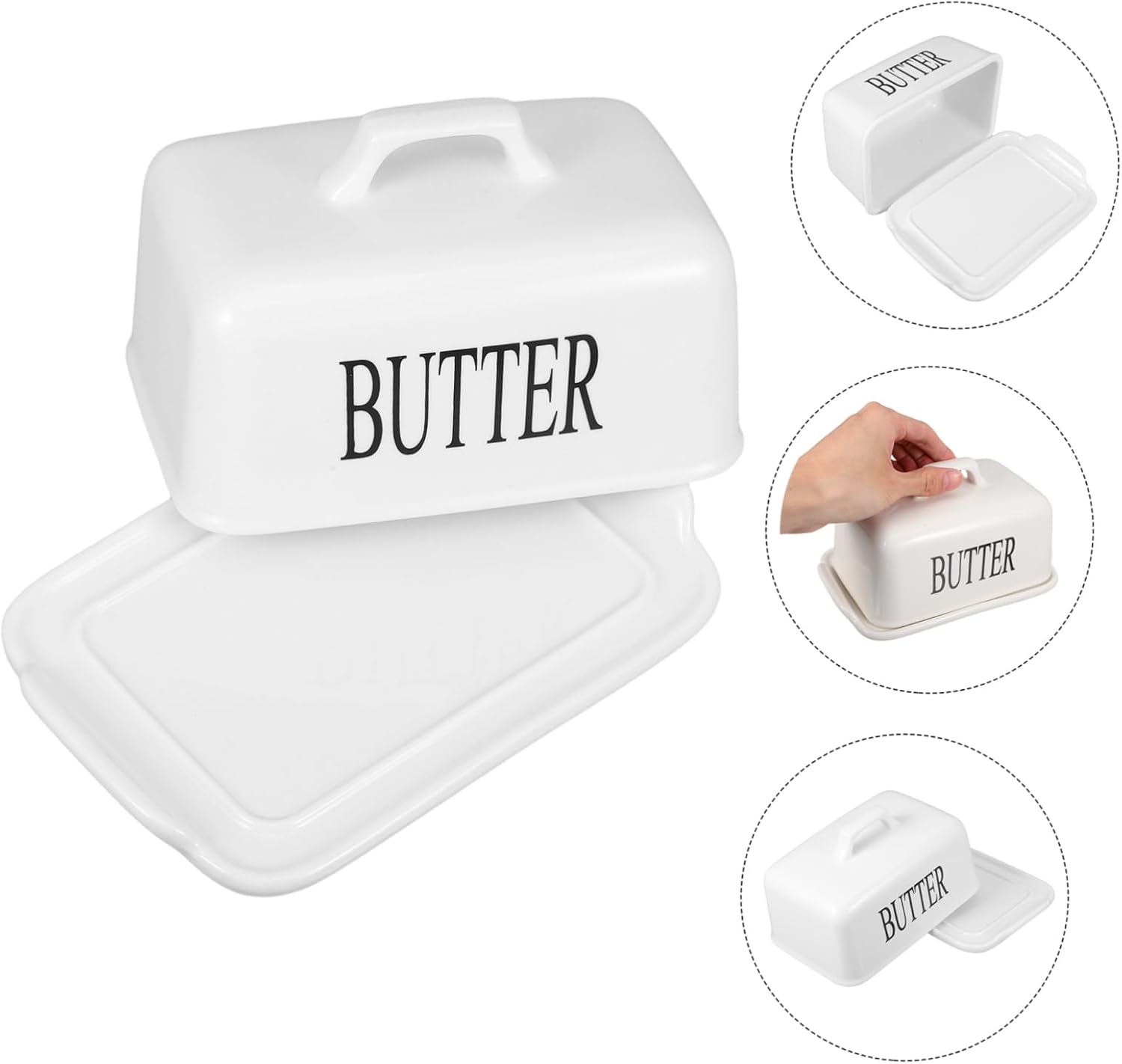 TIDTALEO Elegant Ceramic Butter Keeper Crock with Lid Airtight Butter Storage Jar for Fresh Spreadable Butter for Kitchen Countertop Dining Experience