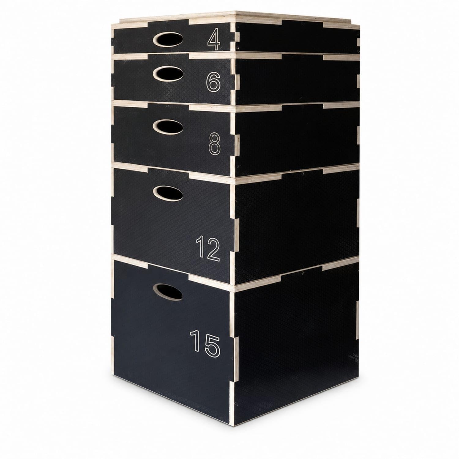 5 Pieces Multi-Height Plyometric Box Space-Saving Stackable Jump Box Heavy-Duty Jumping Exercise Instructor Non-Slip for Athletes, Fitness Enthusiasts, Home Gym, 5-piece SET|Step/Riser Sets|S-picture-27