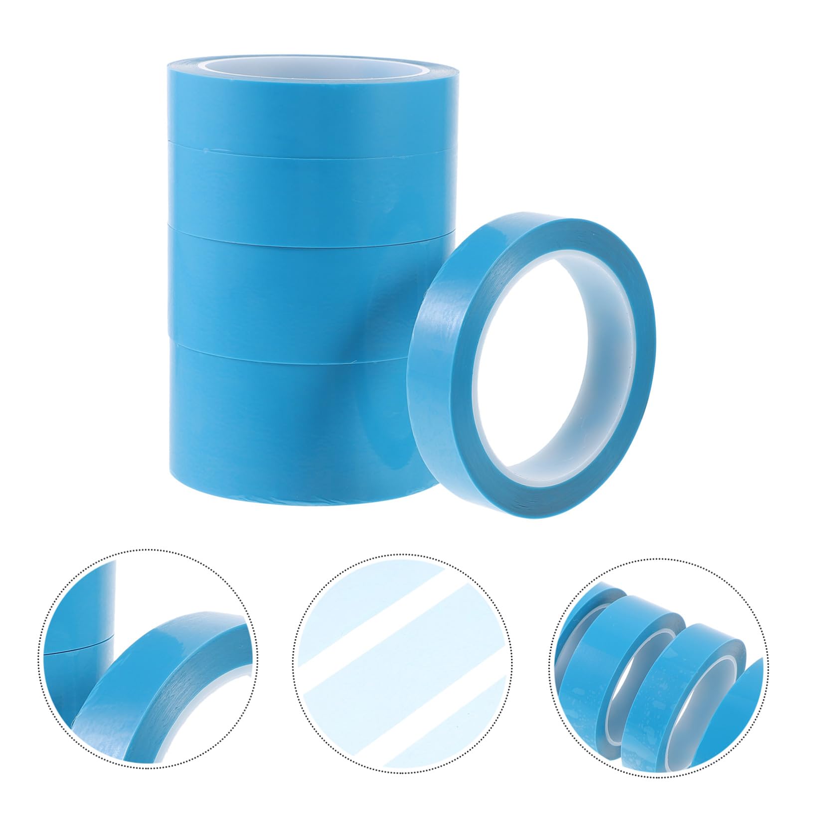 Pet Abdeckband für Autolackierung 50m 5 Rollen, 0, 06mm | Karosseriekurven bei Lackierarbeiten, Reißfest und Verschleißfest, Passend für Sprüharbeiten Zufällige Farbe