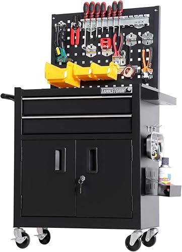 Miniatura 6 de Mesa de acero con ruedas y cajones de almacenamiento para herramientas