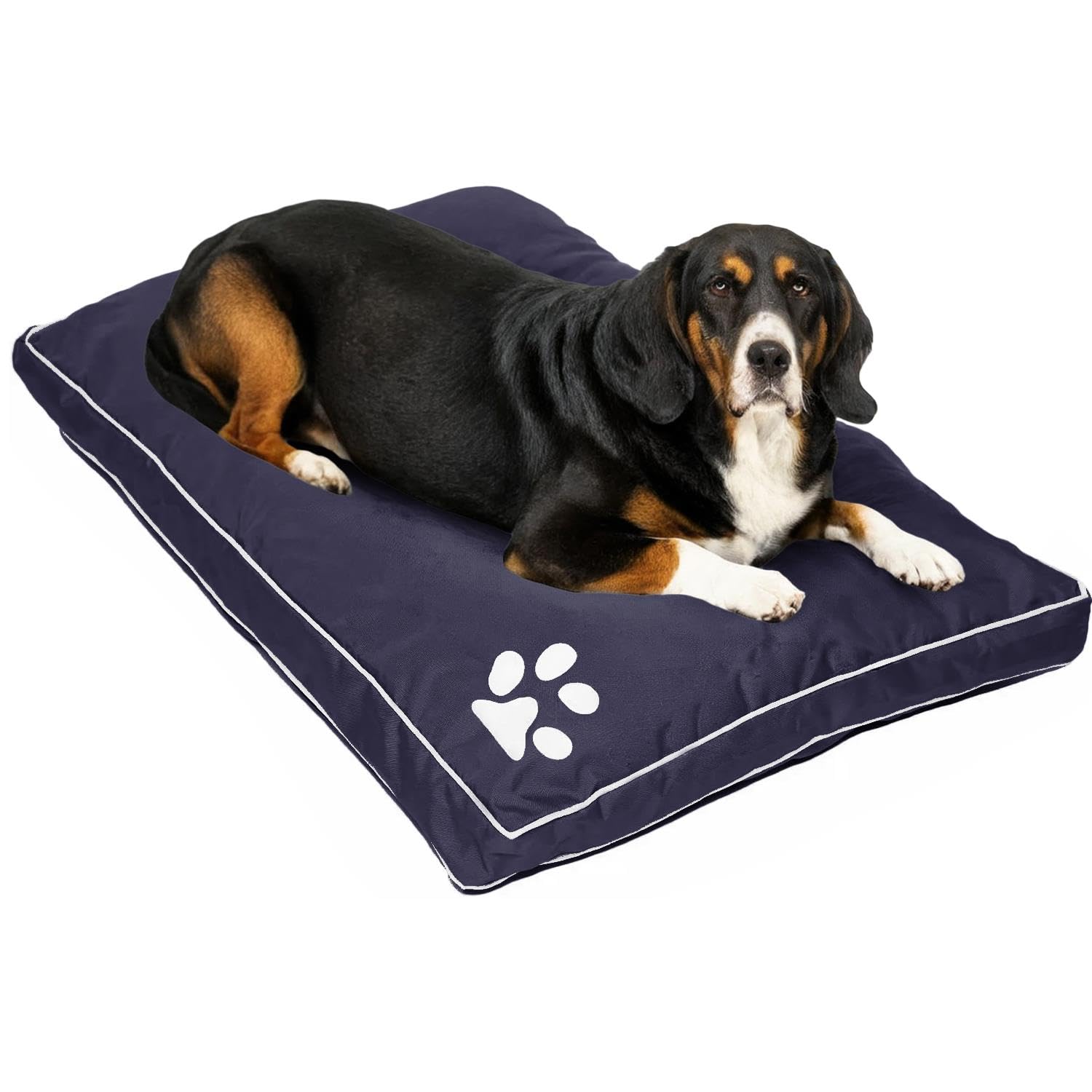 Large and Extra Large Dog Beds Cushion Waterproof Mattresses Washable Zipped Cover With Cushion | Super Soft Cosy Plush Comfy Heavy Duty Dogs Puppy Pet Bed Mattresses Cushions (XL,Blue)