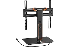 Perlegear Universal Minimalist TV Stand with Power Outlet for 32-60 Inch TVs