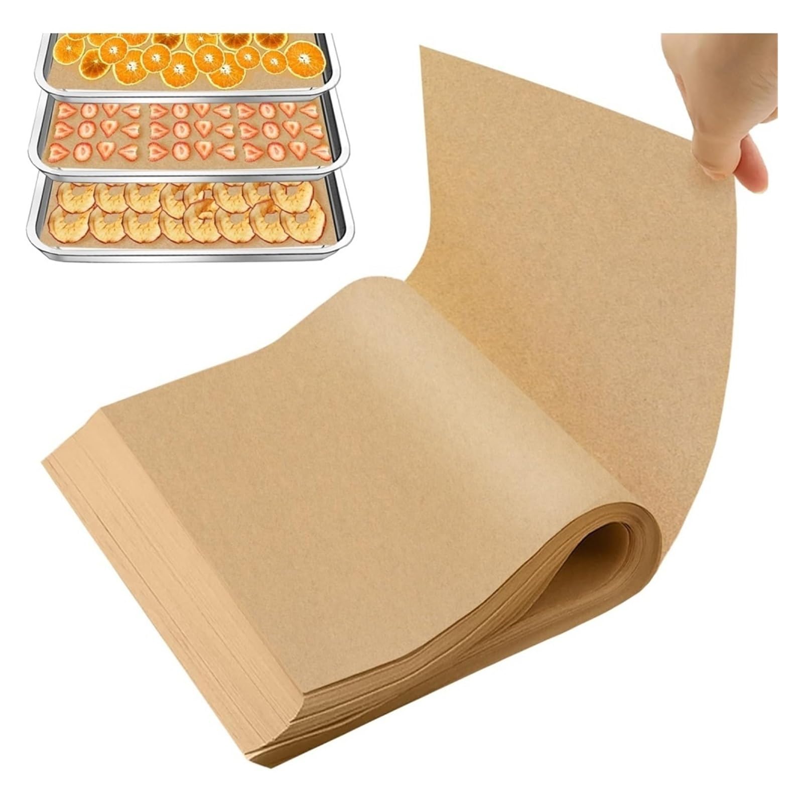100 Uds. Bandejas de papel for hornear antiadherentes precortadas no se rizan y queman cera(40x30cm 100pc)