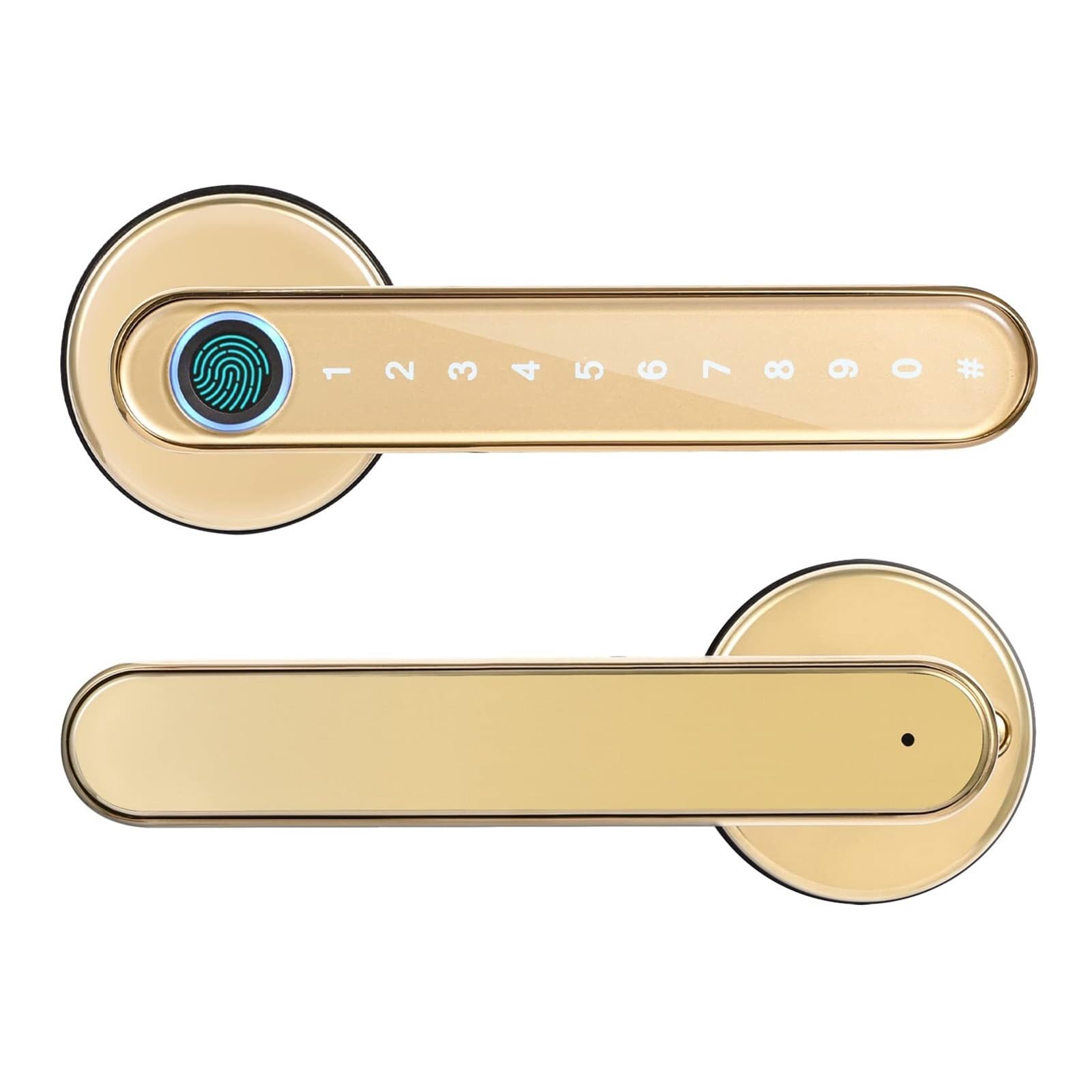 Blocco biometrico delle impronte digitali Bluetooth Chiave colore oro APP Serratura digitale intelligente con maniglia elettronica(Gold)