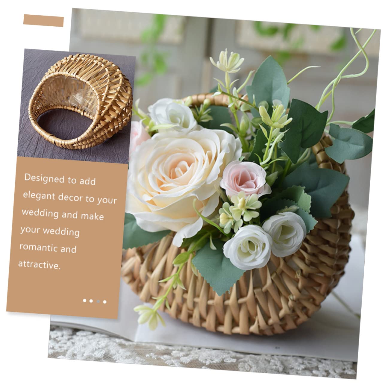 Garneck 3 Stück Geflochtene Blumenarrangement-körbe Weidenkörbchen Mit Griffen Für Hochzeiten Rustikale Blumenmädchen-körbe Weidenkörbe Für Gastgeschenke Dekorative Aufbewahrungskörbe