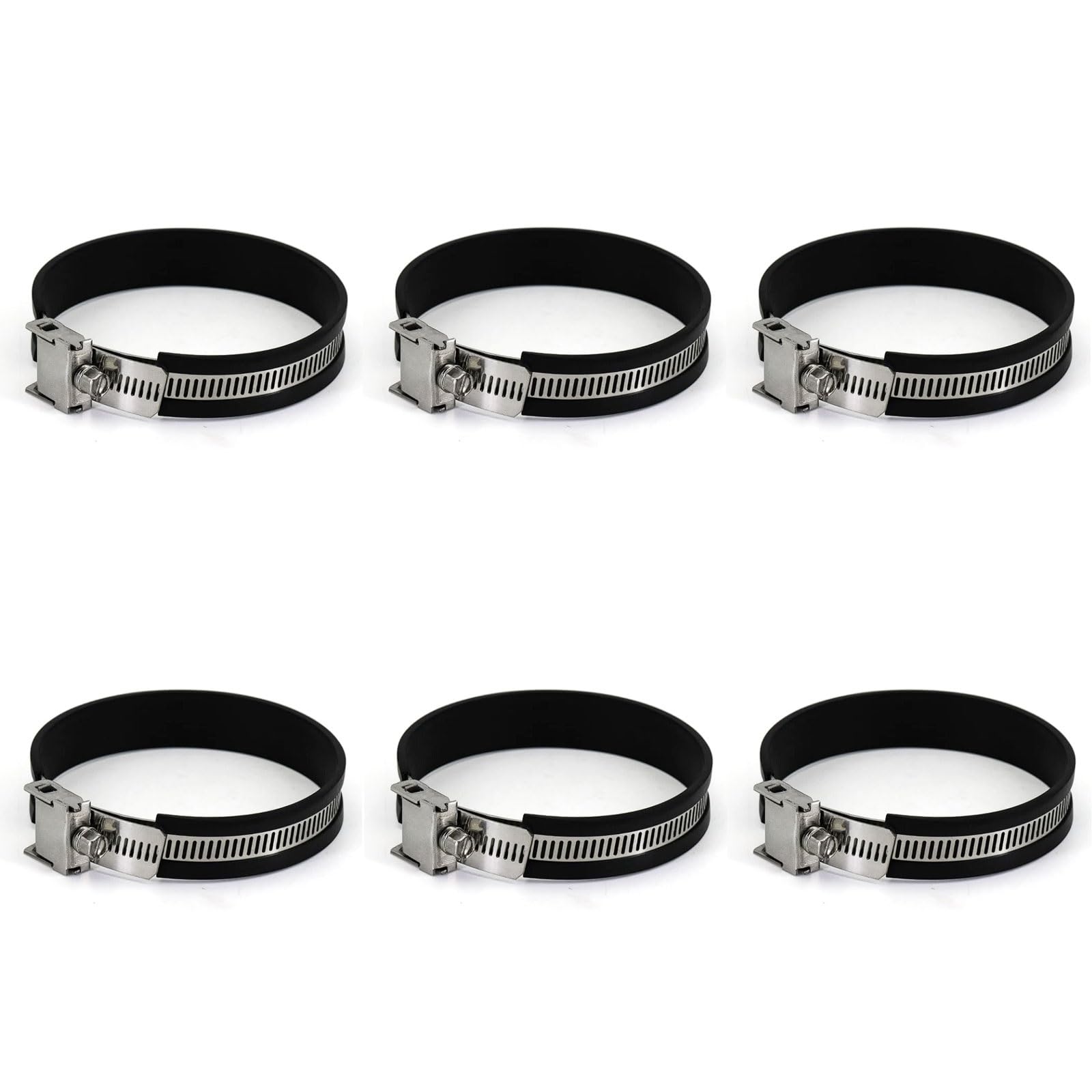 Esmen Uae One Color 304 Stainless Steel Widened Thickened Quick-Release Four-Pronged Hose Clamps, 6 Sets Utility Pole Clamps And Pipe Fixing Clips Tube Fittings(46-70)