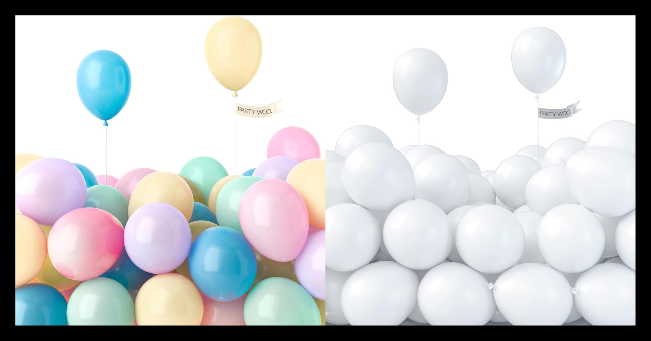 PartyWoo Pastel Balloons 50 pcs and PartyWoo White Balloons 50 pcs