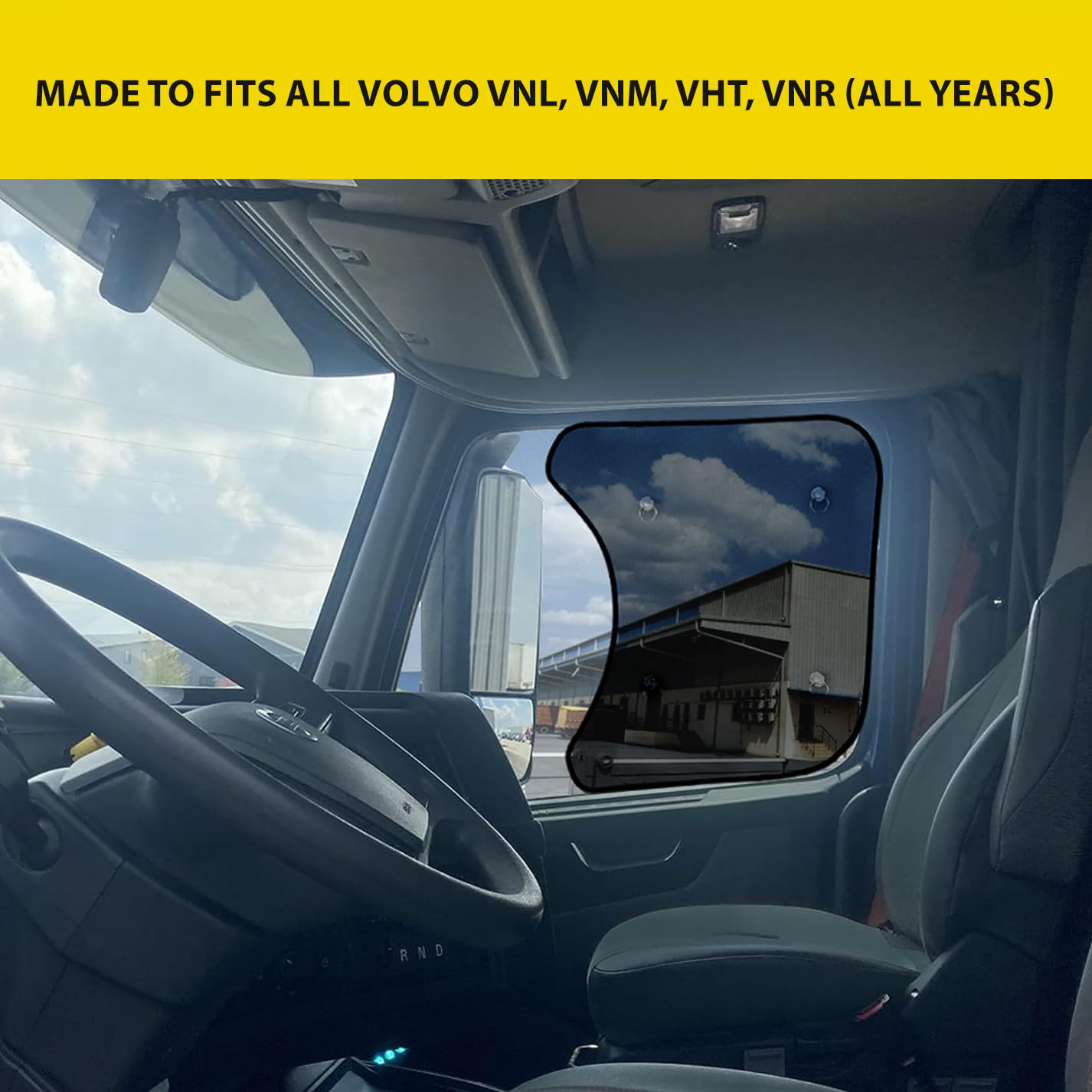 SEMISHADE Side Window Sun Shade for Volvo VNL Semi-Truck - Custom Fit for Volvo VNL, VNM, VHT, VNR (All Years)