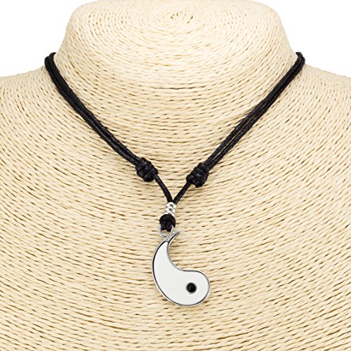 BlueRica Yin and Yang (Couple) Set on Adjustable Cord Necklaces2