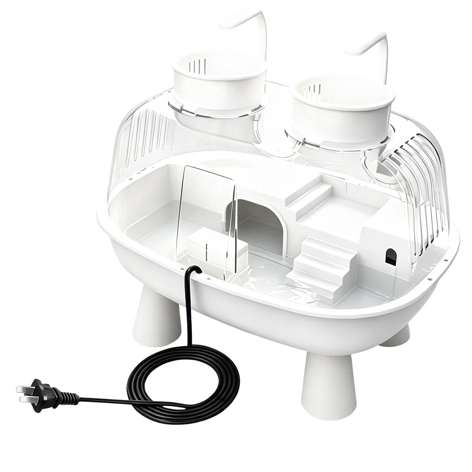 Habitat Tartarughe Casetta prendisole trasparente USB | Gabbia Habitat Per Tartarughe Acquatiche E Rettili Per Interni Casa Soggiorno Appartamento Ufficio Balcone Stagno Serpente