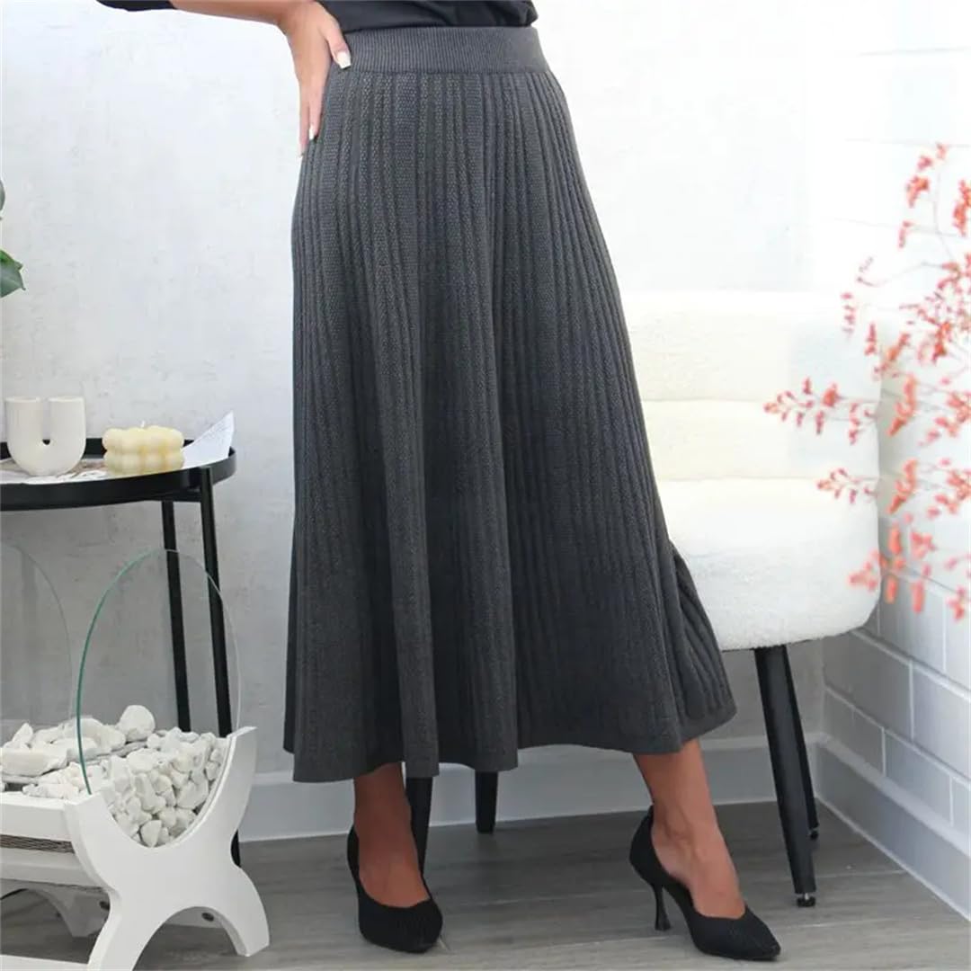 Yeuyyben Elastico A Vita Alta Delle Donne Una Linea Gonne Femminile Maglia Maglione Gonna Elegante Autunno Inverno Femminile Gonna MI