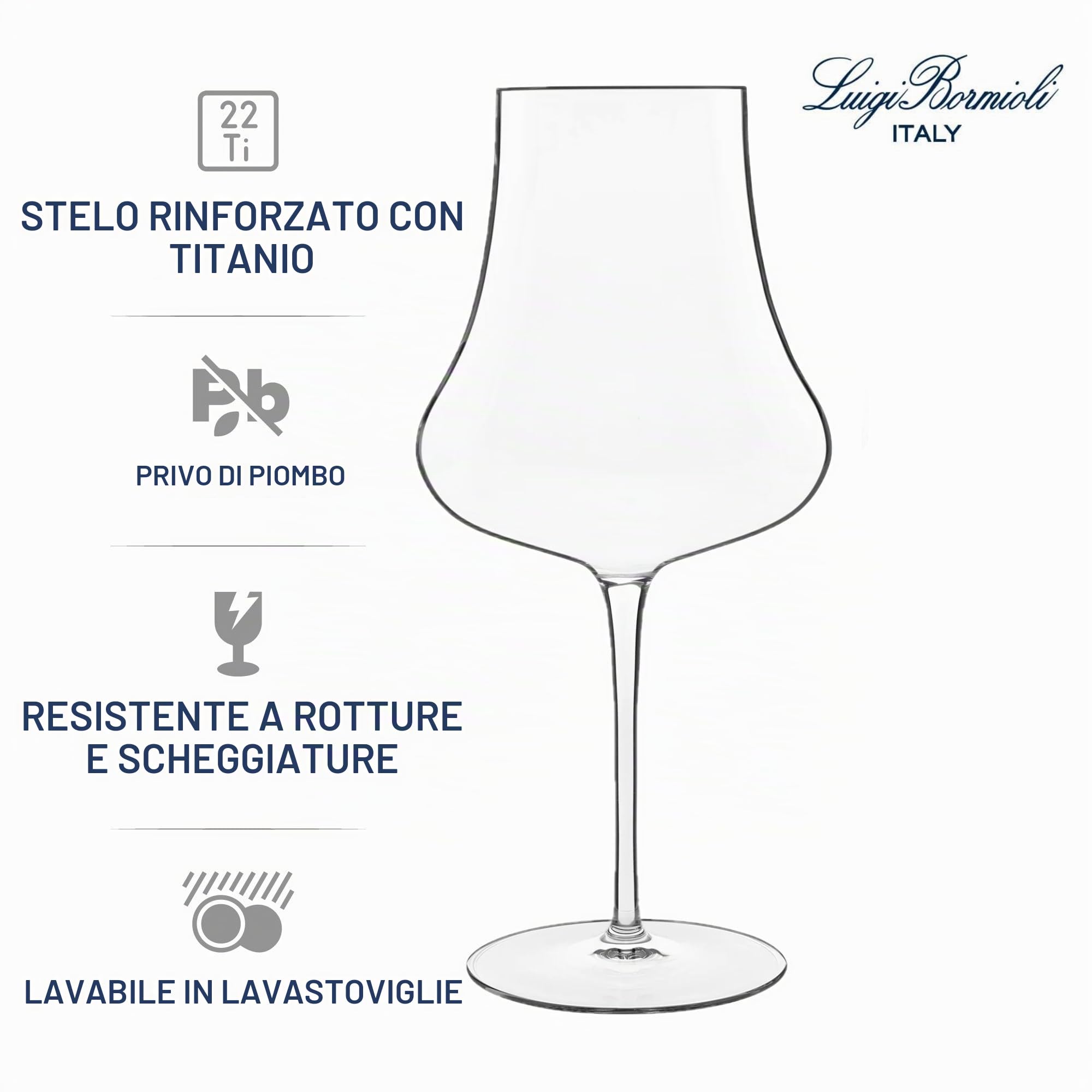 Luigi Bormioli 12502/01 Tentazioni - Calici da vino rosso Merlot, 550 ml, trasparenti
