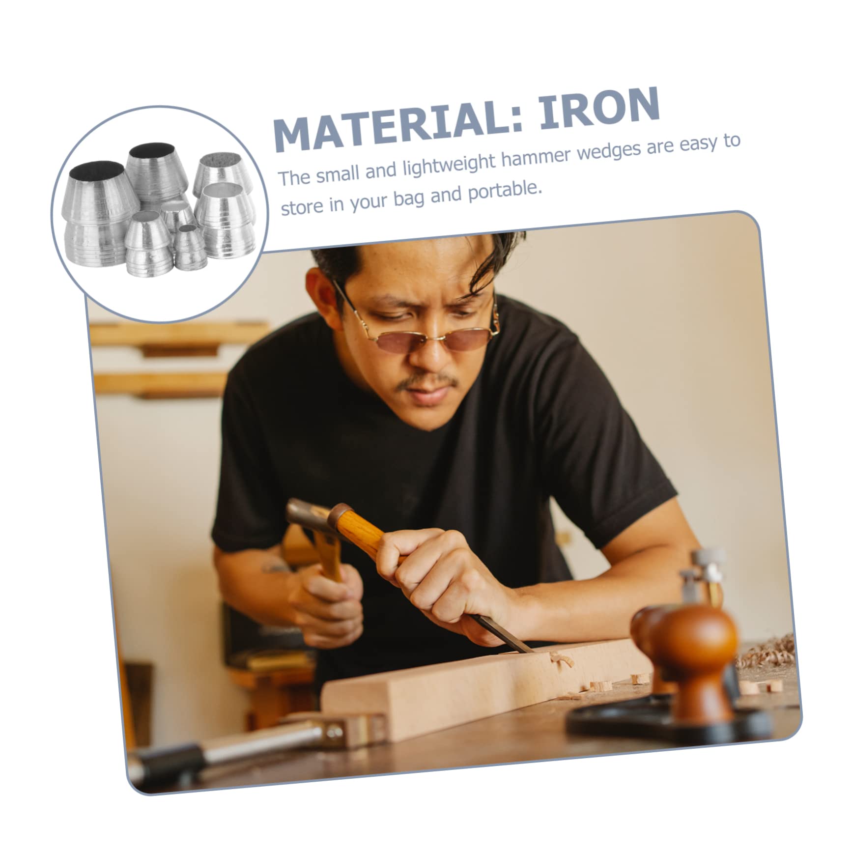DOITOOL 42 Stück Metallkeil Für Hammer Ersatzkeil Für Hammer Eisen Axtgriffkeile Hammerkeil Runder Keil Japanische Holzbearbeitungswerkzeuge Axtgriff Metallkeil Hammergriffkeil