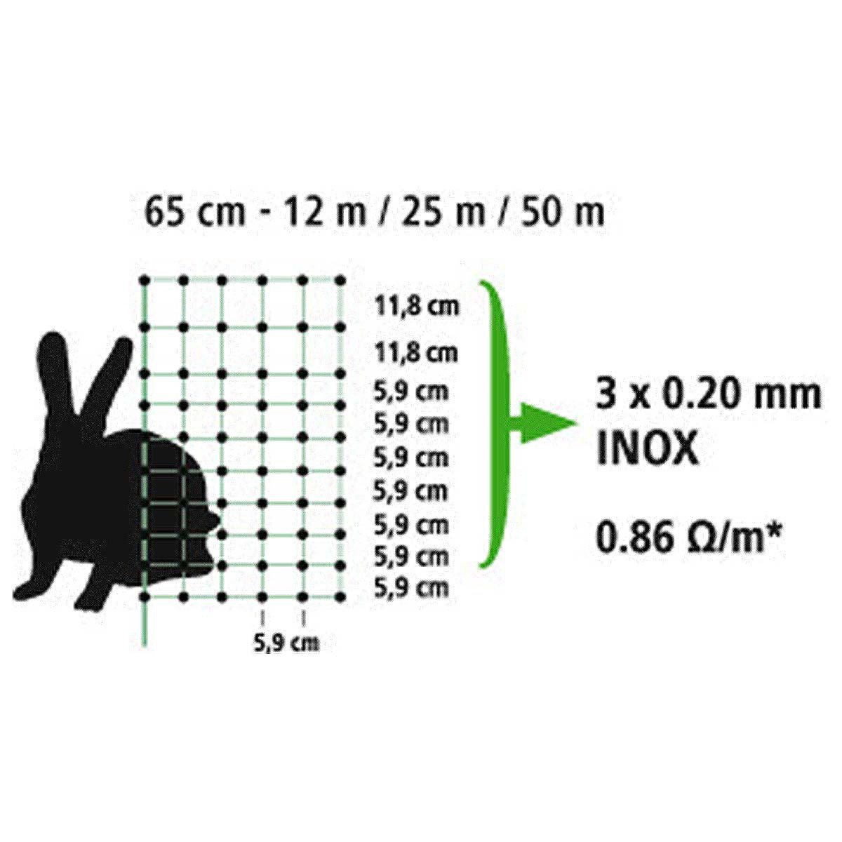 KERBL Filet Simple Pointe pour Lapin Vert 50 m 65 cm