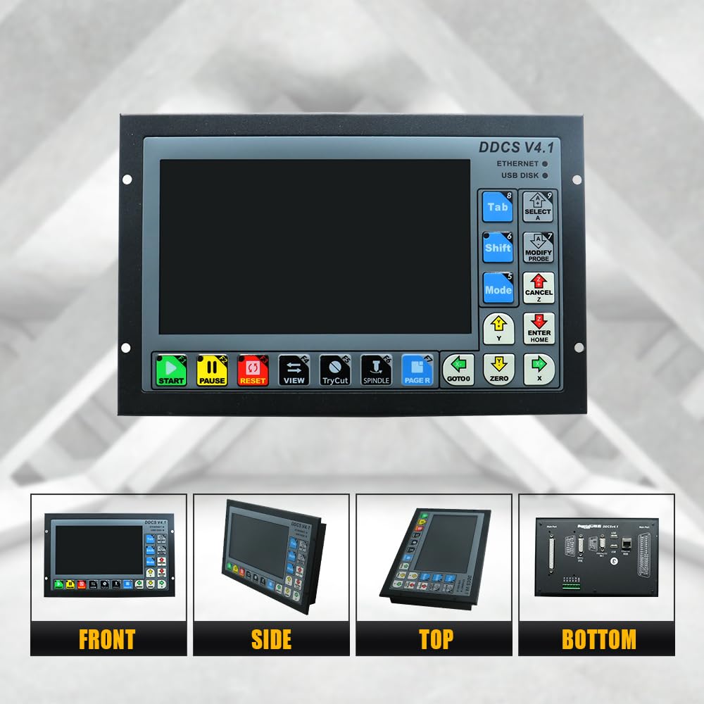 DDCS V4.1 CNC Controller, 3-4 Achsen G-Code Steuerung, Offline-fähig, mit Breakout-Board und USB-Schnittstelle, für Fräs- und Graviermaschinen. (4-Achsen)