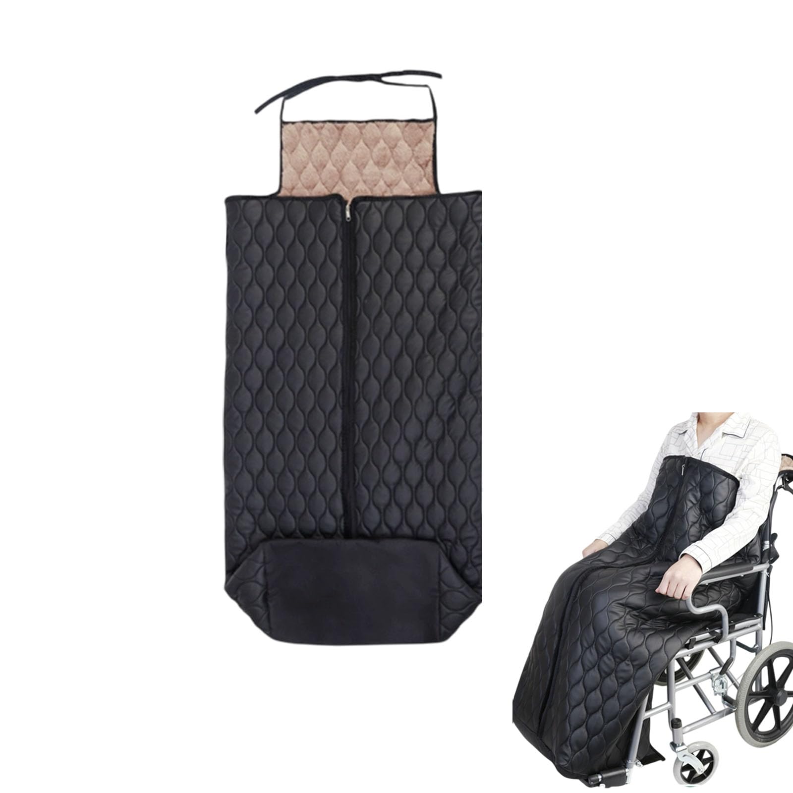 Manta de forro polar para silla de ruedas con capucha y bolsa para pies que mantiene las piernas y los pies calientes, poncho reutilizable para uso en interiores y exteriores