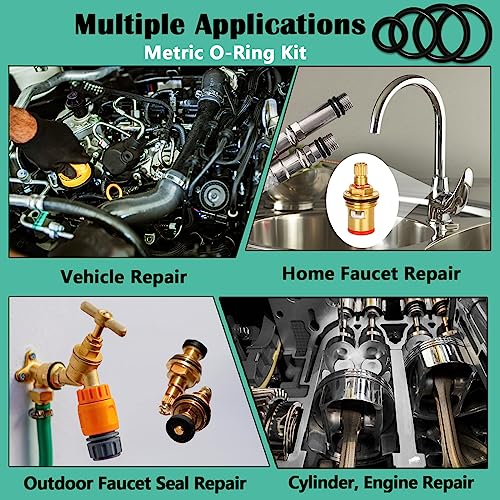 1020 pcs o ring kit 20 size nitrile rubber o ring assortment set for car auto vehicle repair faucet plumbing air or gas sealing connections resist oil and heat