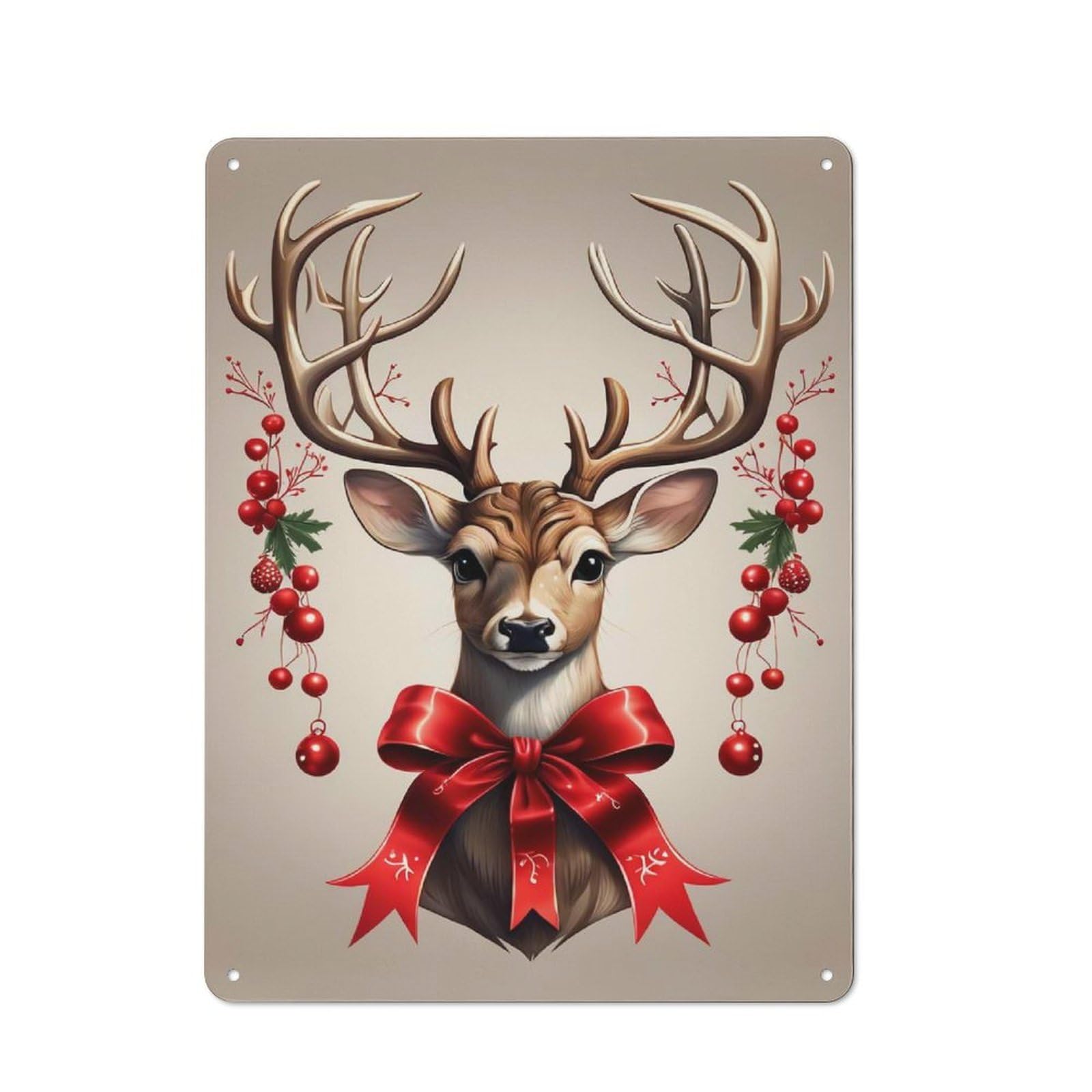 Junmoney Deer Tin Wall Plaque 40X30cm With For Kitchen Or Home Bar, A Christmas Gift For People Styling Kitchen And Home Bar