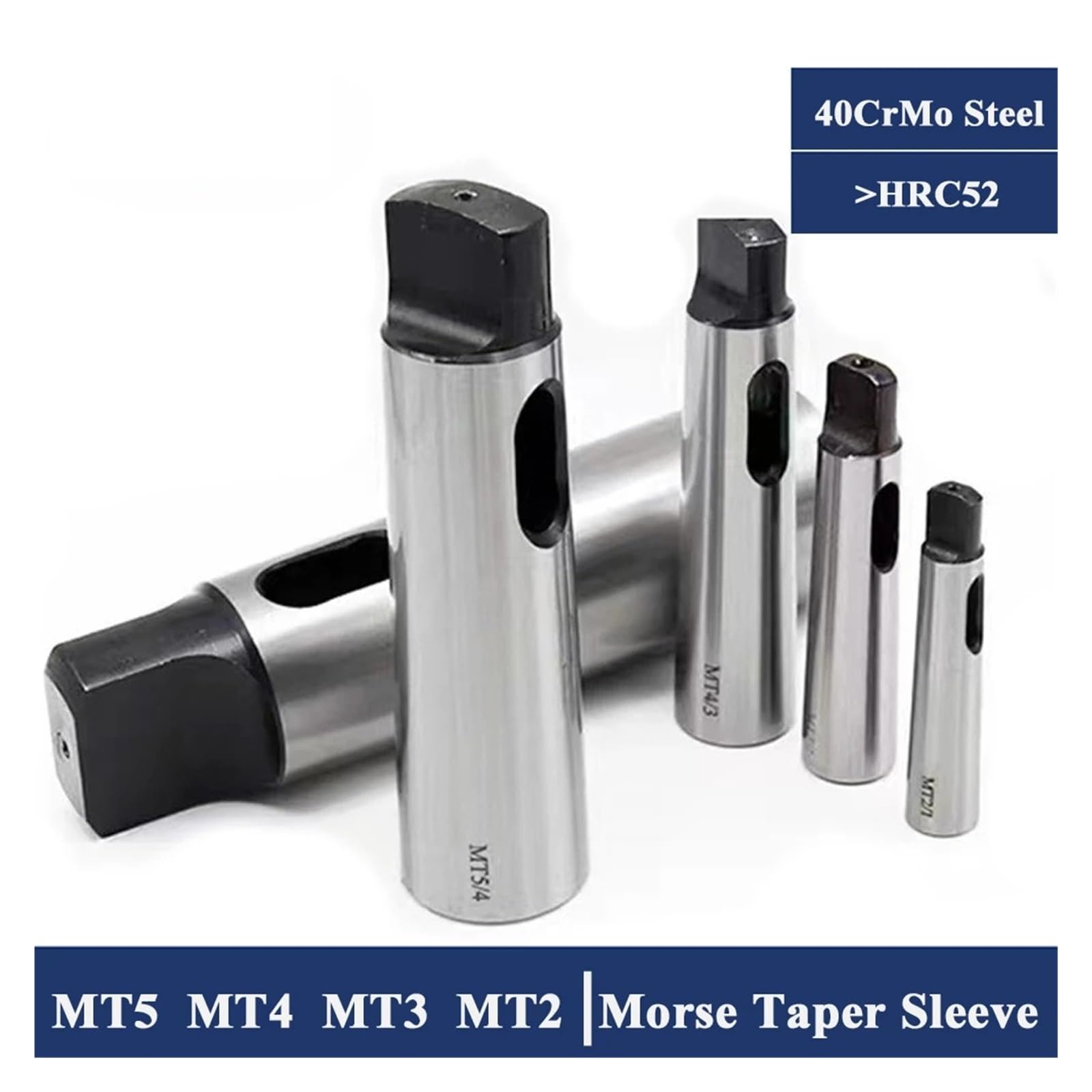 Morse Adapter stożkowy Adapter wału wiertniczego z tuleją stożkową Morse'a MT1-6, redukcja dla trzpienia (MT5-MT2)